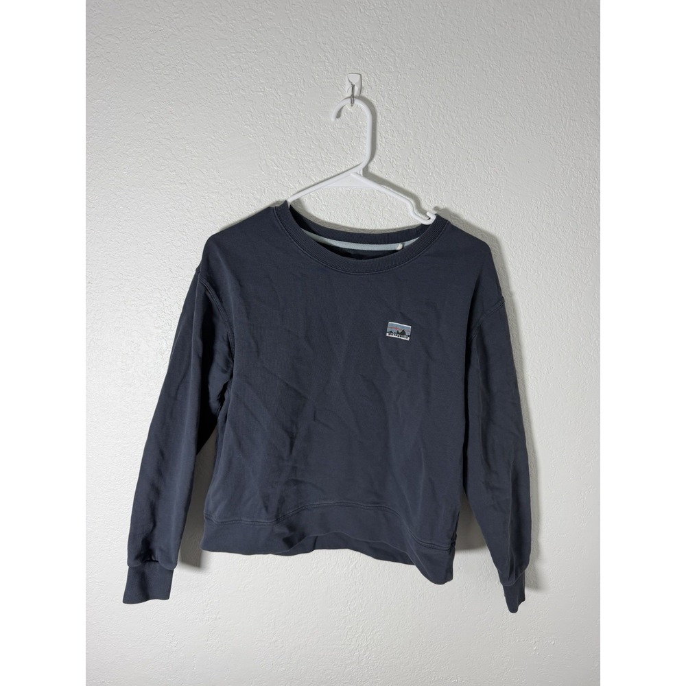Patagonia Regenerative Organic Cotton Crewneck Sweatshirt Blue Gray Women's S